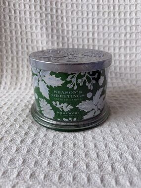 HomeWorx "Season's Greetings" Scented Candle Harry Slatkin 3 Wick 14 Oz. NWOT